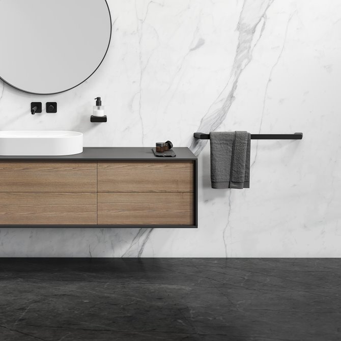 Geesa Shift Brushed Black Półka łazienkowa / Mydelniczka Szczotkowana Czerń 919903-09-66